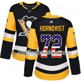 Adidas Maillot de Hockey Pittsburgh Penguins Patric Hornqvist 72 2017-2018 Noir USA Flag Fashion Authentic - Femme